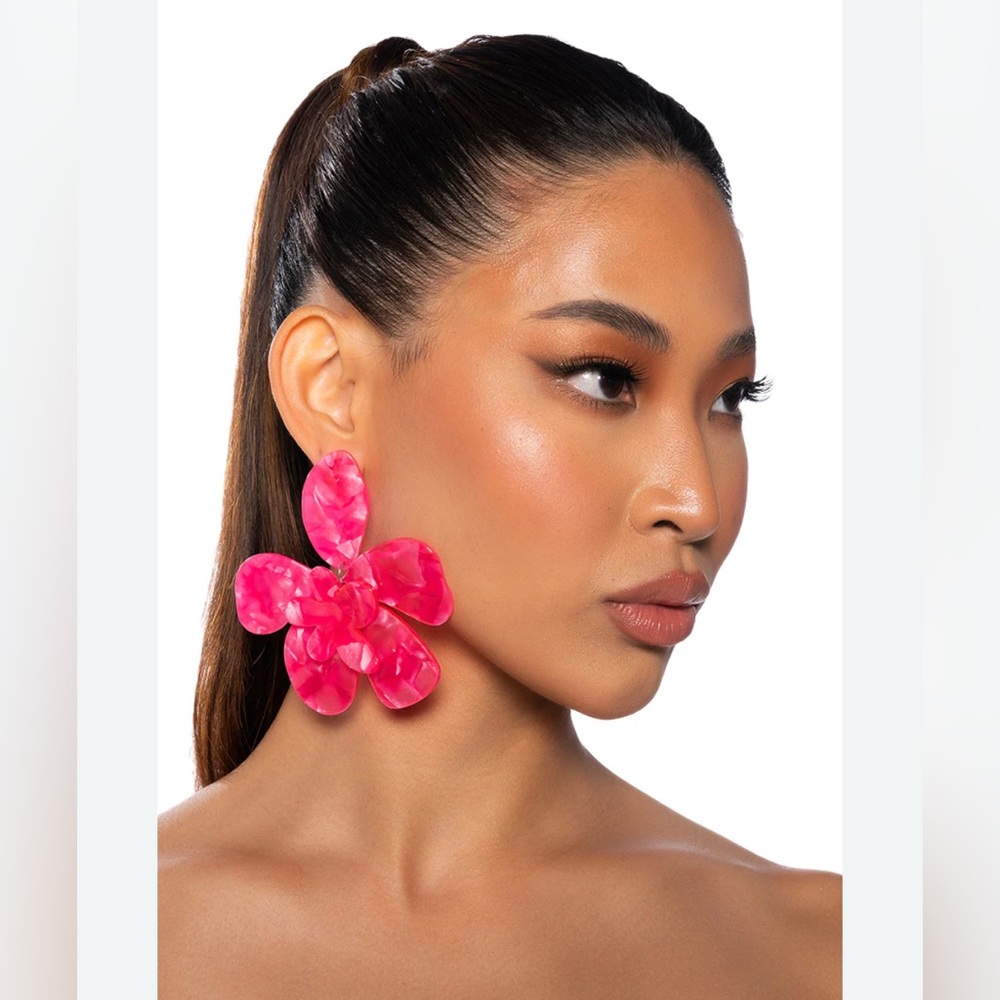 Pink Kiki Flower Oversized Earrings